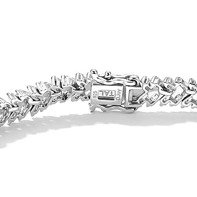 D'Joy Moissanite 7.00 ctw Bracelet in Rhodium Over Sterling Silver 1.15 ctw (7.25 In)