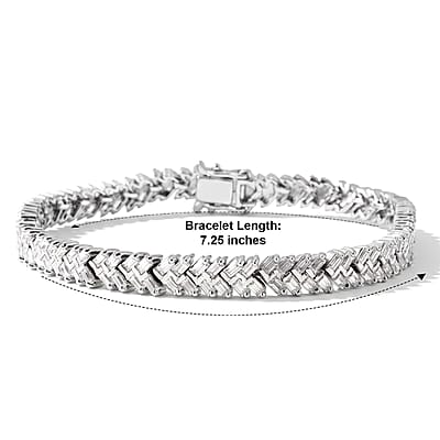 D'Joy Moissanite 7.00 ctw Bracelet in Rhodium Over Sterling Silver 1.15 ctw (7.25 In)