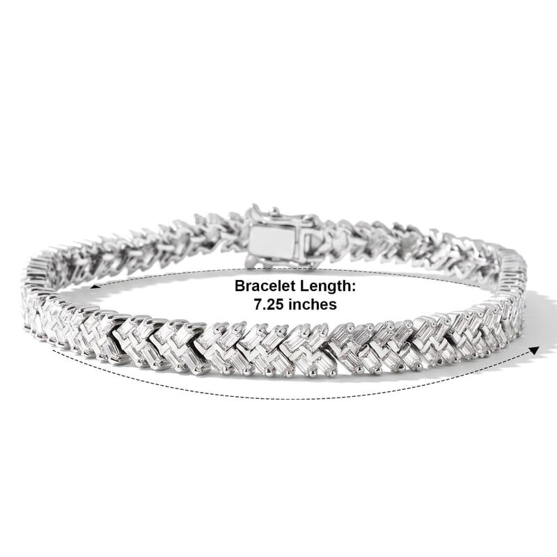 D'Joy Moissanite 7.00 ctw Bracelet in Rhodium Over Sterling Silver 1.15 ctw (7.25 In)