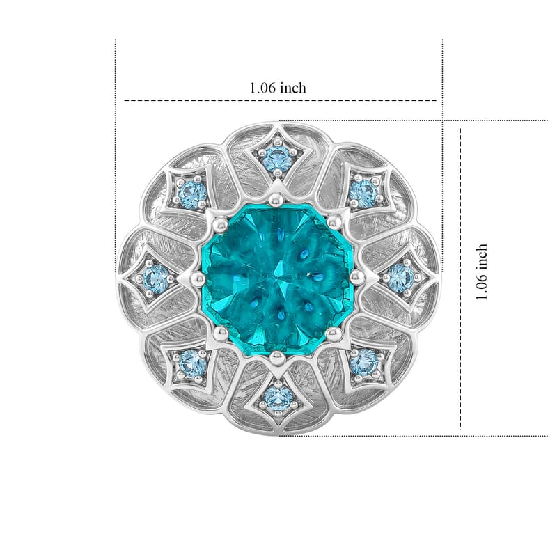 Capri Blue Quartz, Swiss Blue Topaz Ring in Platinum Over Sterling Silver (Size 10.5) 7.63 ctw