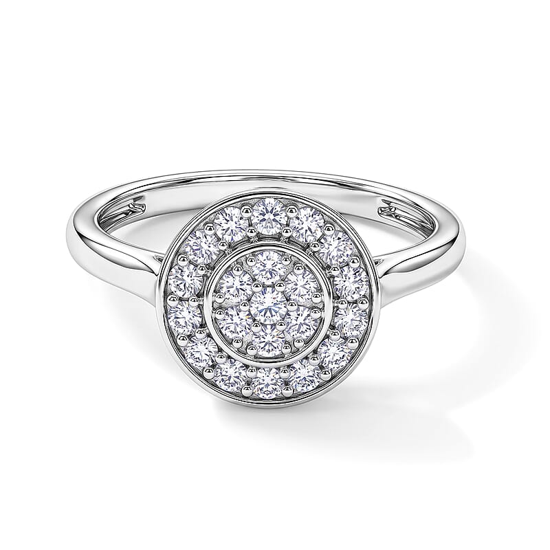 Lab Grown Diamond G-H SI 0.50 ctw Ring in Rhodium Over Sterling Silver (Size 7.5)