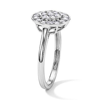 Lab Grown Diamond G-H SI 0.50 ctw Ring in Rhodium Over Sterling Silver (Size 7.5)