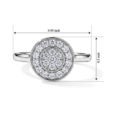 Lab Grown Diamond G-H SI 0.50 ctw Ring in Rhodium Over Sterling Silver (Size 7.5)