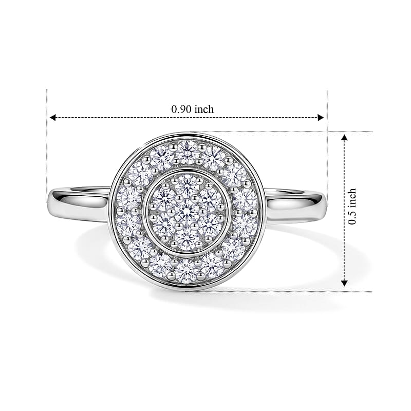 Lab Grown Diamond G-H SI 0.50 ctw Ring in Rhodium Over Sterling Silver (Size 7.5)