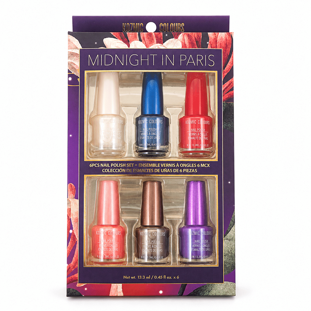 Closeout Kozmic Colours Set of 6 Midnight in Paris Nail Polishes (6x 0.45oz)