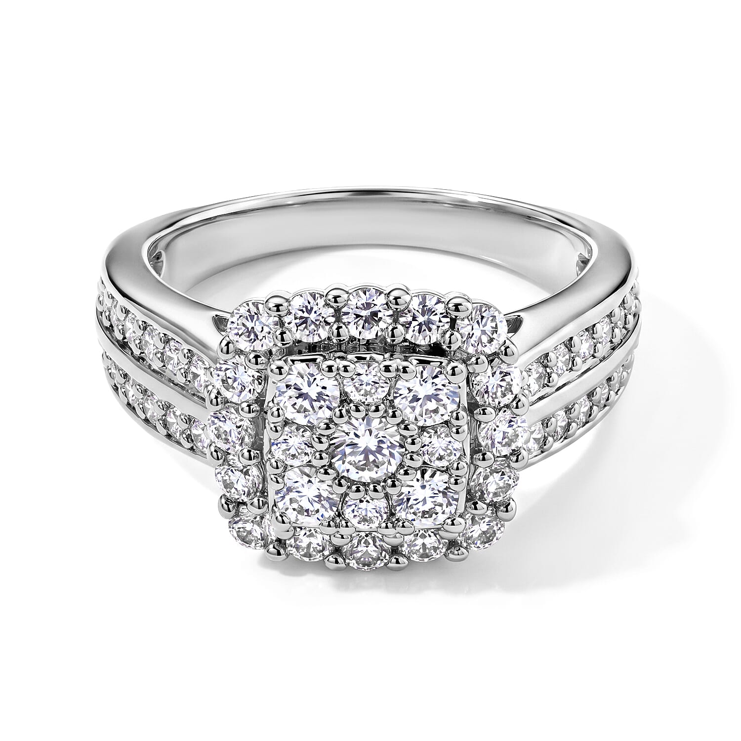 EverTrue Simulated Diamond Ring in Platinum Bond (Size 10.0)