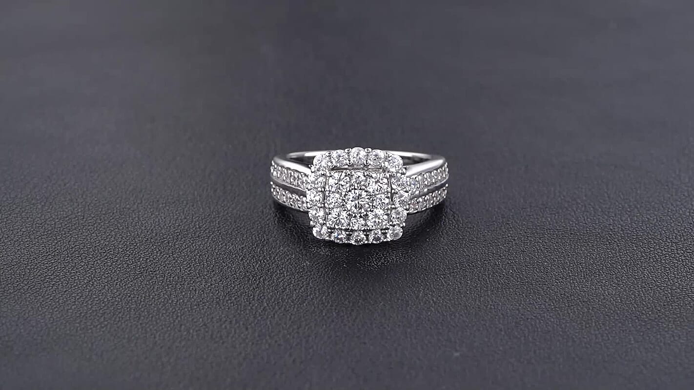 EverTrue Simulated Diamond Ring in Platinum Bond (Size 10.0)