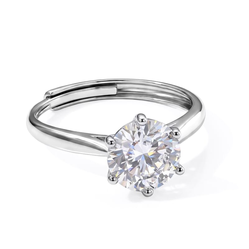 Moissanite 2.00 ctw Ring in Silvertone (Adjustable)