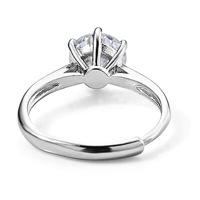 Moissanite 2.00 ctw Ring in Silvertone (Adjustable)