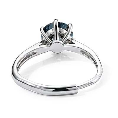 Green Moissanite 2.00 ctw Ring in Silvertone (Adjustable)