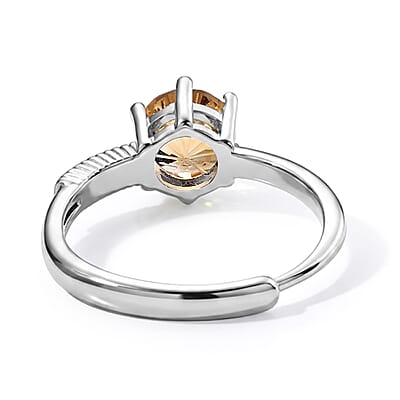 Citrine 1.00 ctw Ring in Goldtone (Adjustable)