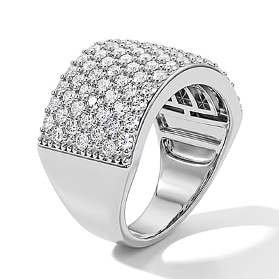 EverTrue Simulated Diamond Dome Ring in Silvertone (Size 5.0)