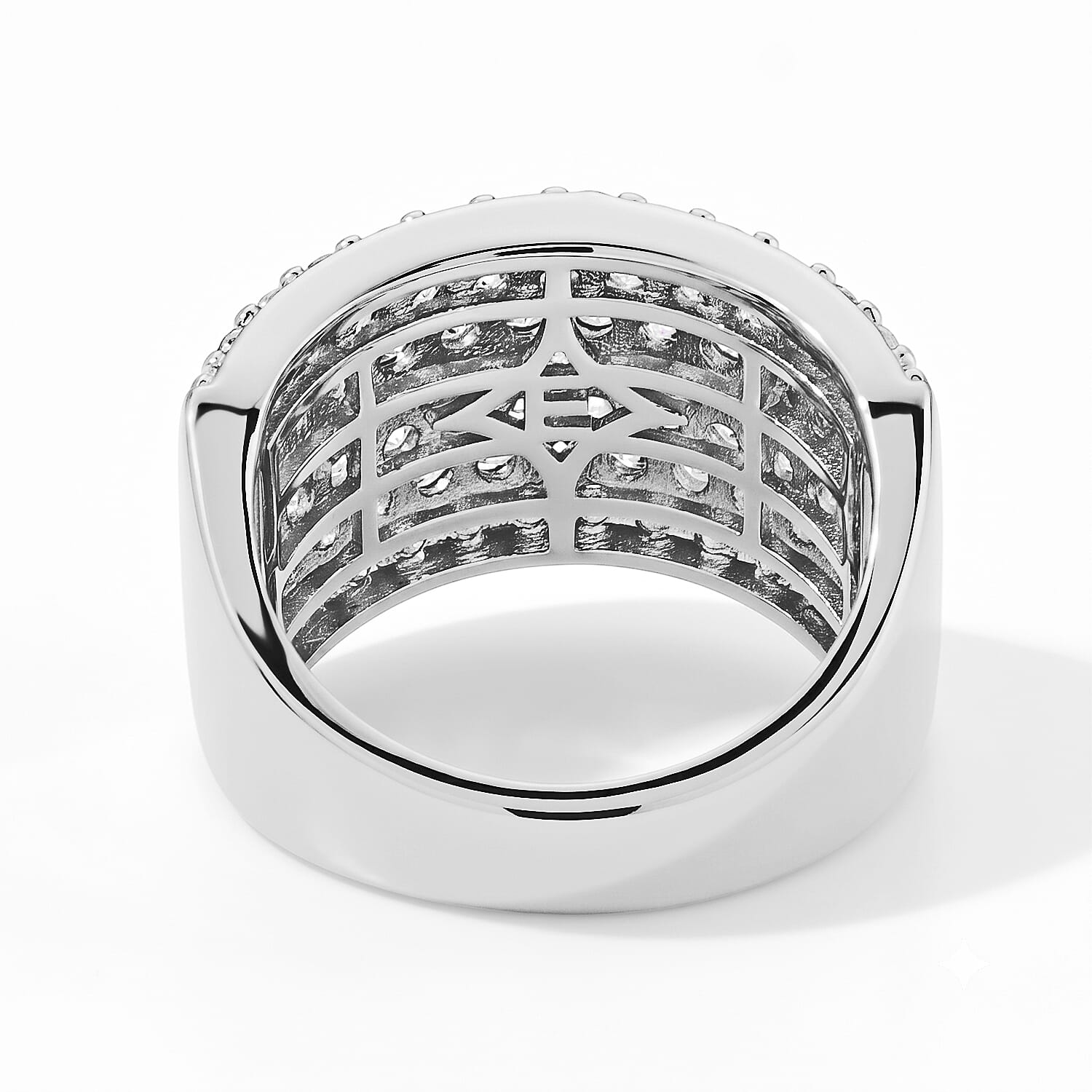 EverTrue Simulated Diamond Dome Ring in Silvertone (Size 5.0)