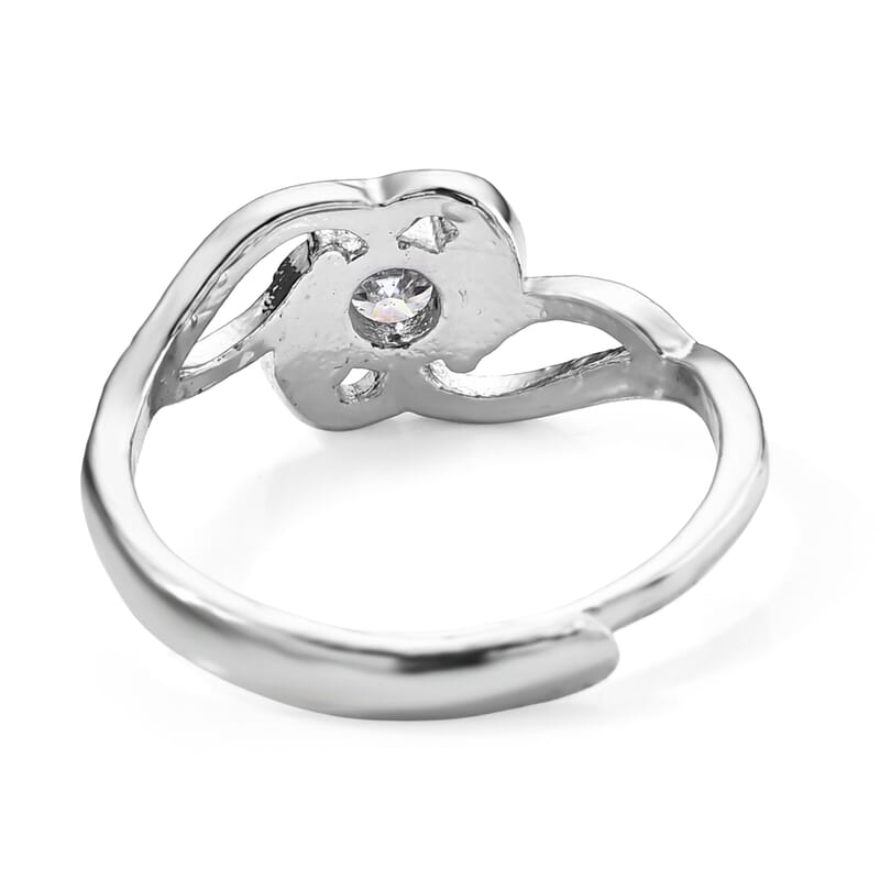 Moissanite 0.50 ctw Ring in Silvertone (Adjustable)