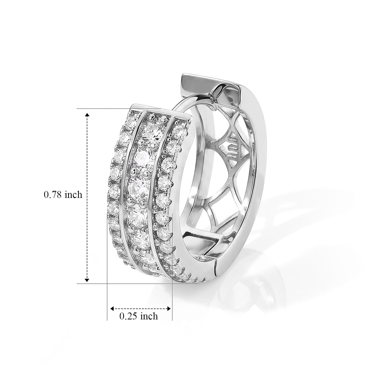 EverTrue Simulated Diamond Inside-out Hoop Earrings in Silvertone