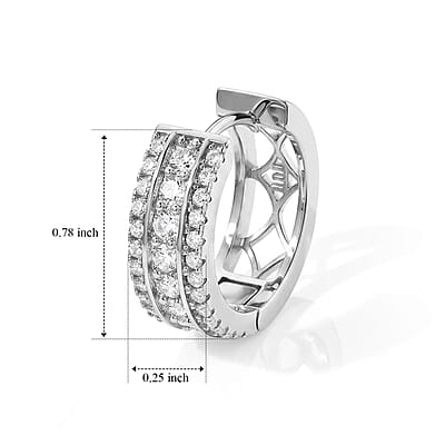 EverTrue Simulated Diamond Inside-out Hoop Earrings in Silvertone