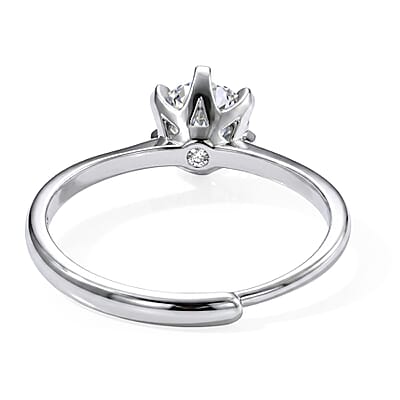 Moissanite 1.00 ctw Ring in Silvertone (Adjustable)