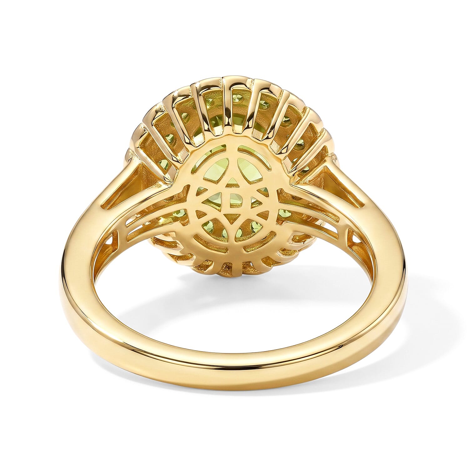 D'Joy Hebei Peridot and Chrome Diopside 2.30 ctw Ring in 18K Vermeil YG and Rhodium Over Sterling Silver (Size 6.0)