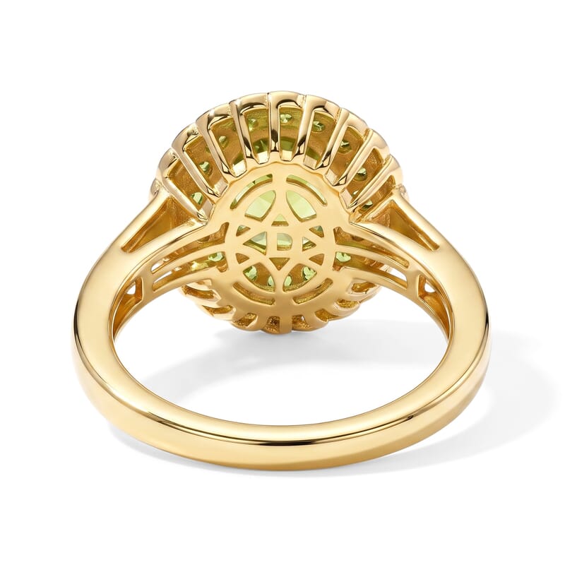 D'Joy Hebei Peridot and Chrome Diopside 2.30 ctw Forest Crown Ring in 18K Vermeil YG and Rhodium Over Sterling Silver (Size 7.0)