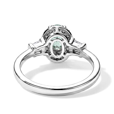 EverTrue Green Kyanite and Moissanite 1.00 ctw Ring in Platinum Bond (Size 6.0)