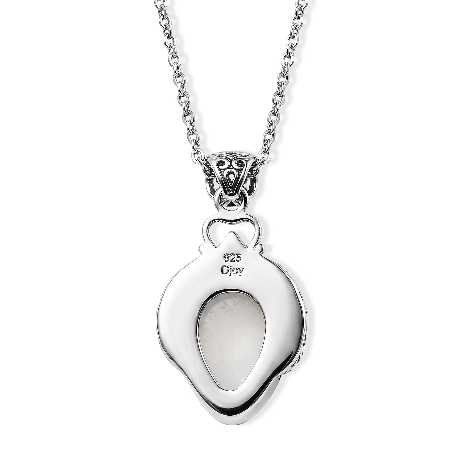 D'Joy Bali Goddess Carved Bone and Hebei Peridot 1.25 ctw Pendant without Chain in Sterling Silver