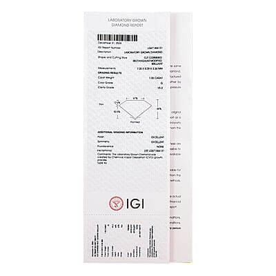 IGI Certified Luxuriant Lab Grown Diamond (Radiant) (G, VS1) 1.00 ctw