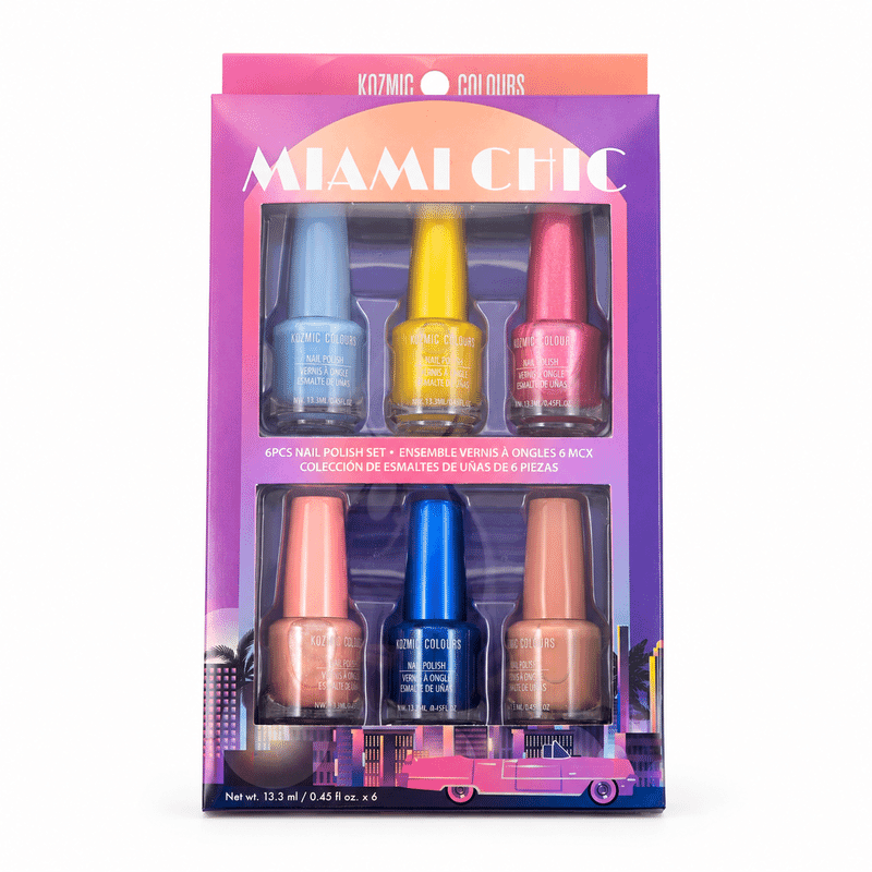 Closeout Kozmic Colours Set of 6 Miami Chic Nail Polishes (6x 0.45oz)
