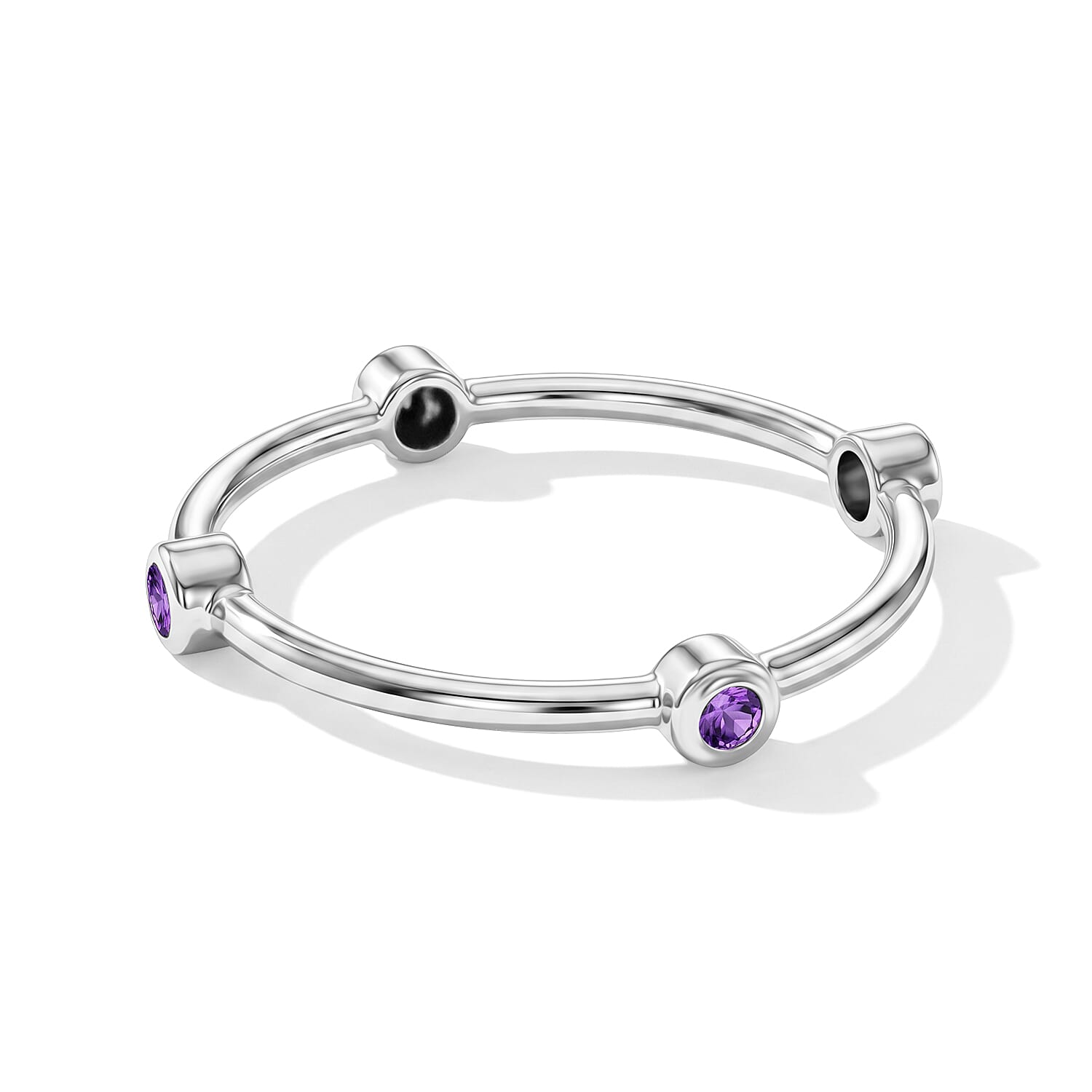 Amethyst Ring in Sterling Silver (Size 7)