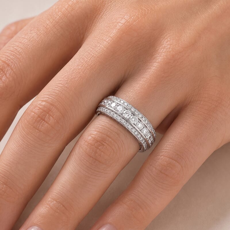 Simulated Diamond Ring in Sterling Silver (Size 10.0)