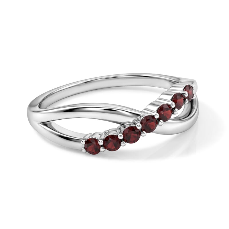 Mozambique Garnet 0.28 ctw Ring in Sterling Silver (Size 8.0)