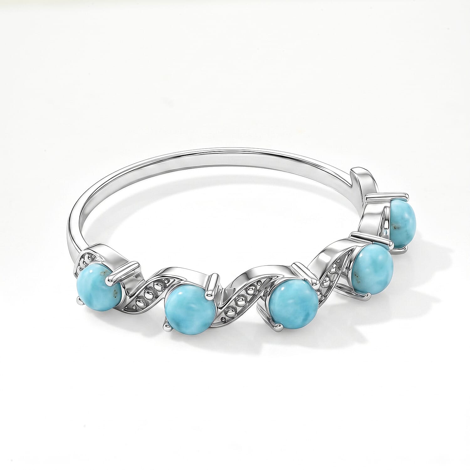 Larimar 0.50 ctw Ring in Sterling Silver (Size 7.0)