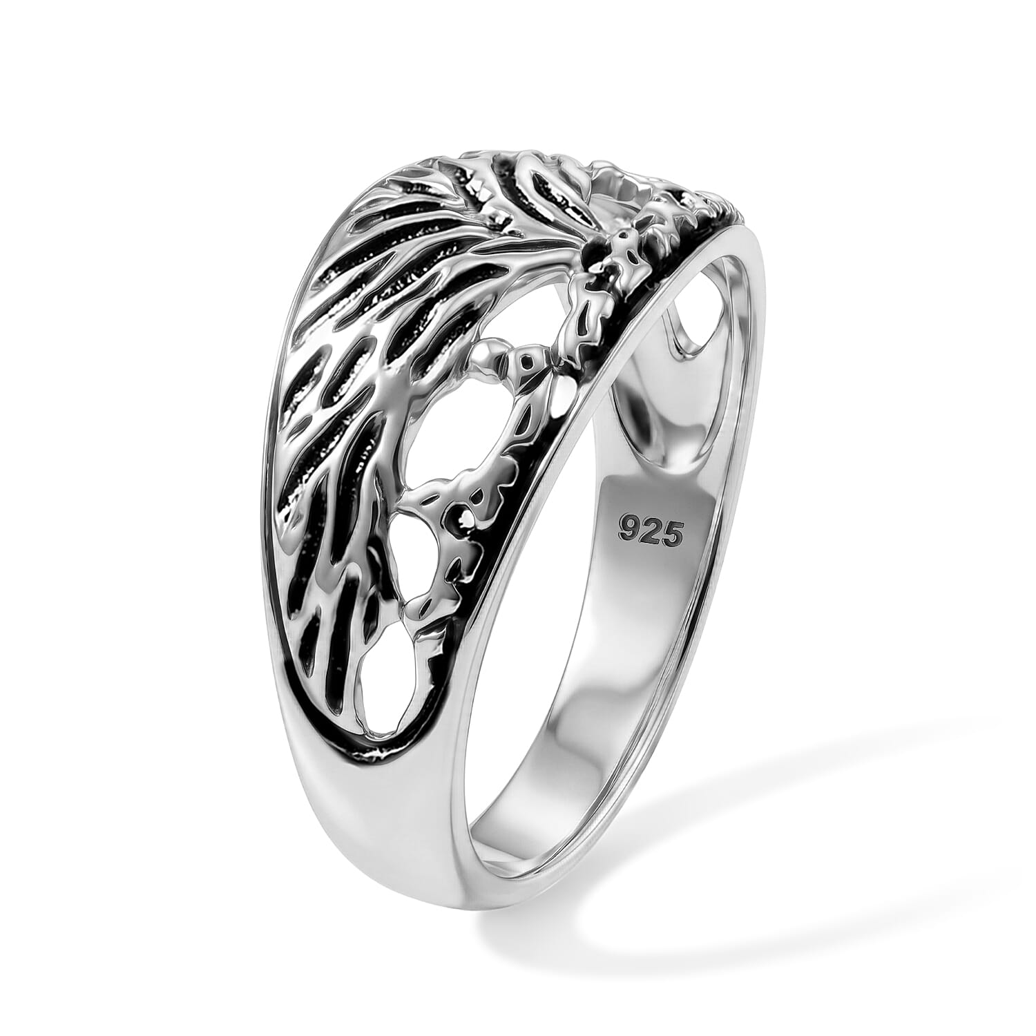 D'Joy Bali Legacy Kintamani Volcano Ring in Sterling Silver (Size 5.0) 3.80 Grams