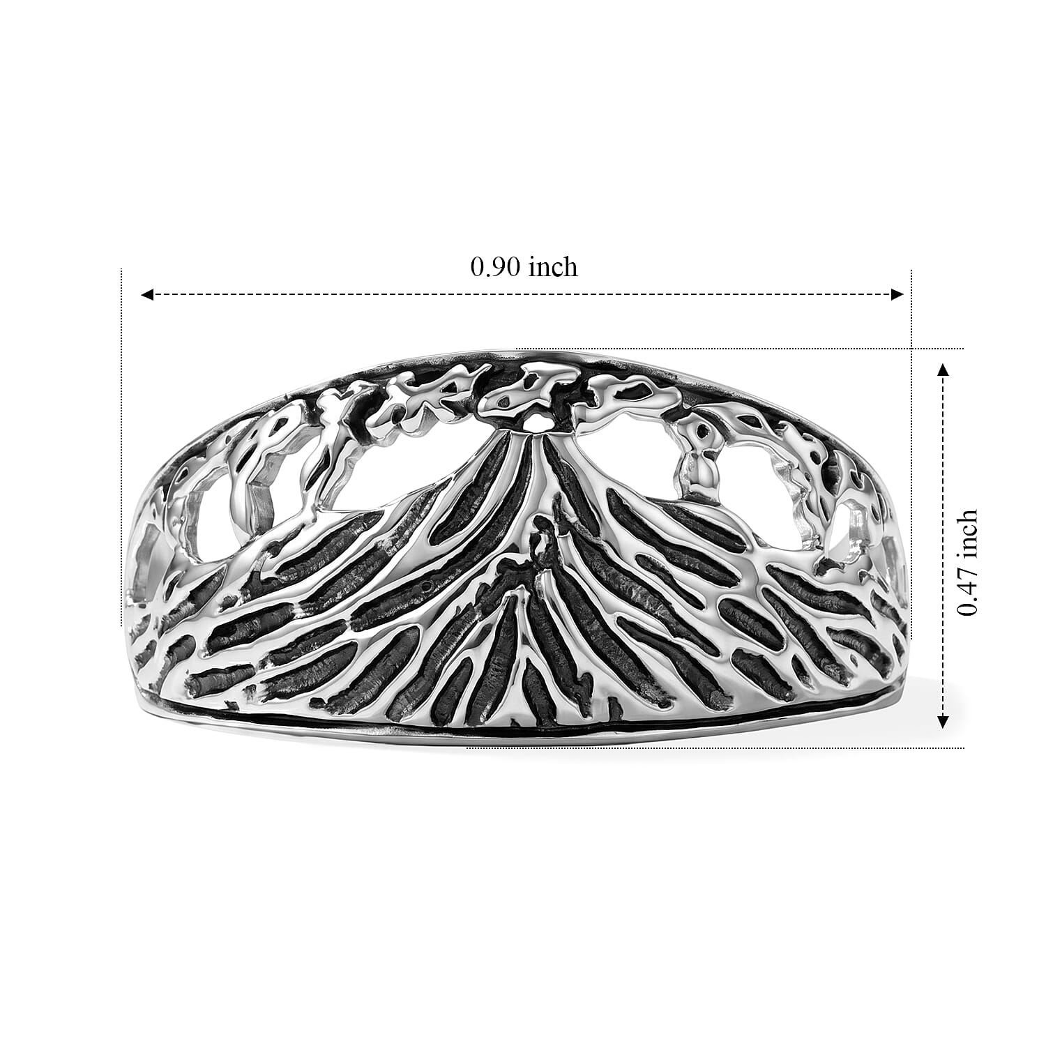 D'Joy Bali Legacy Kintamani Volcano Ring in Sterling Silver (Size 5.0) 3.80 Grams