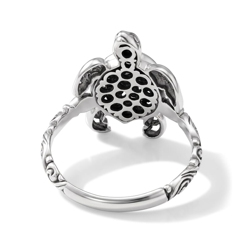 D'Joy Bali Legacy Turtle Ring in Sterling Silver (Size 5.0) 4.15 Grams