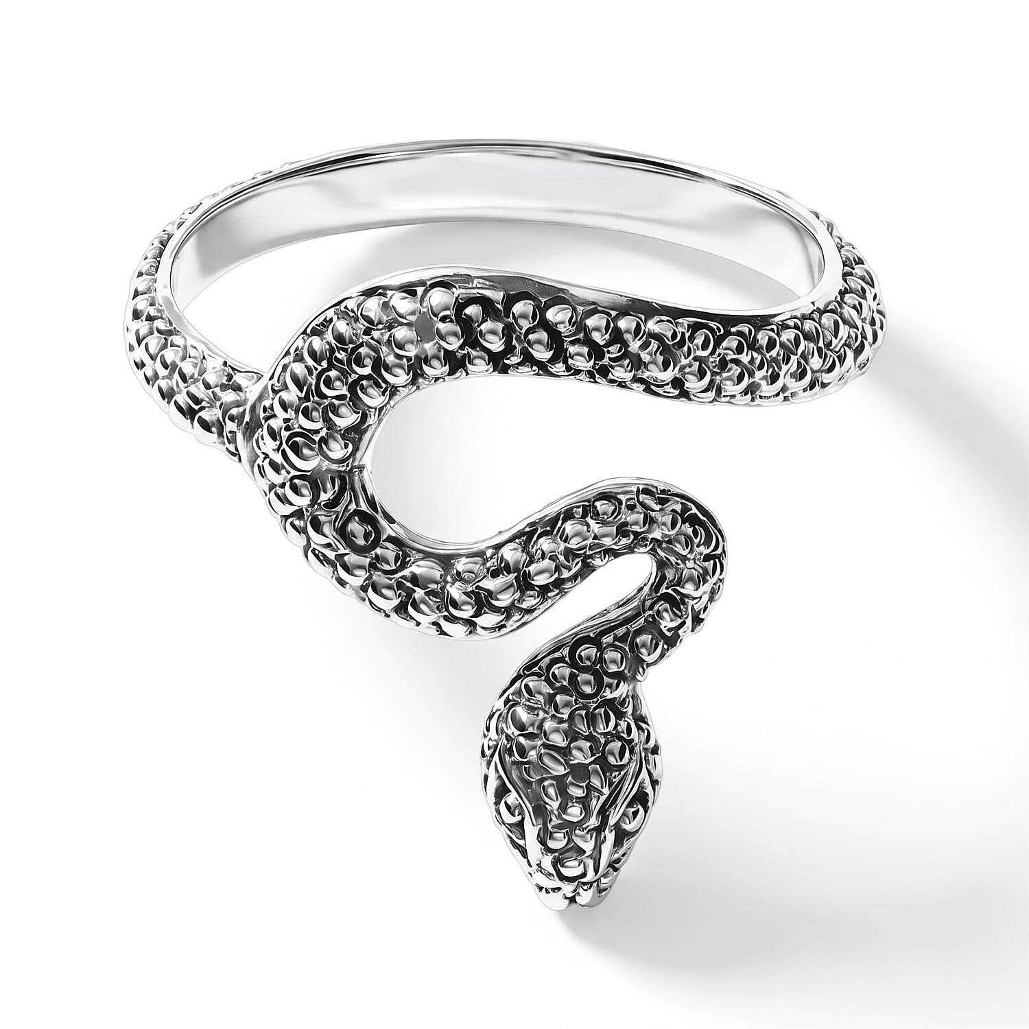 D'Joy Bali Legacy Snake Ring in Sterling Silver (Size 5.0) 3.10 Grams