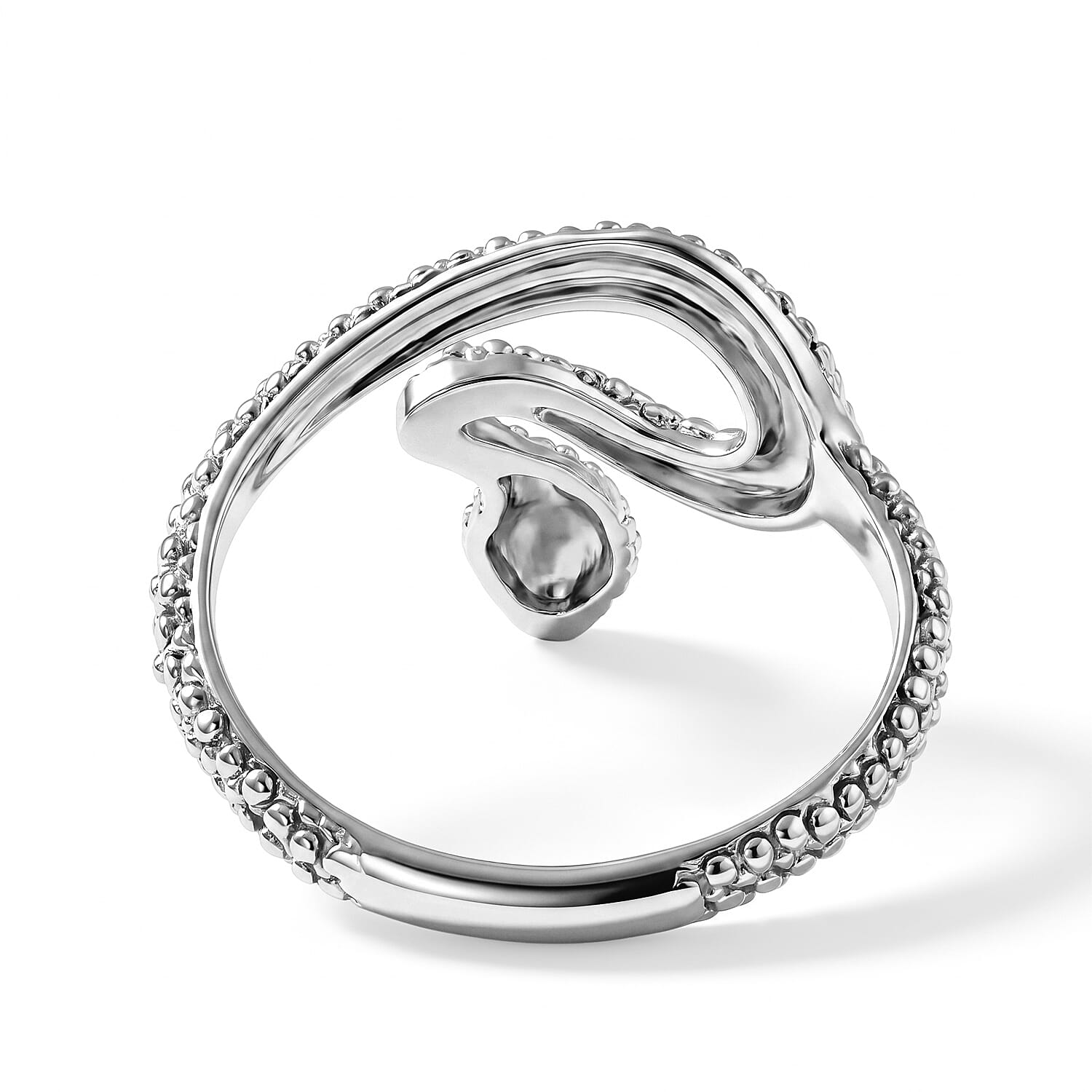 D'Joy Bali Legacy Snake Ring in Sterling Silver (Size 5.0) 3.10 Grams