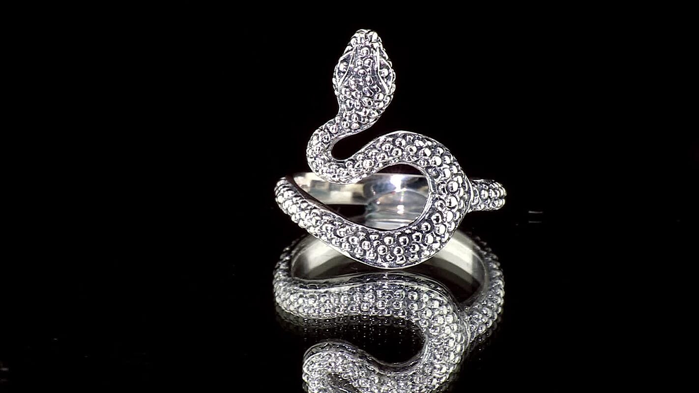 D''Joy Bali Legacy Snake Ring in Sterling Silver (Size 10.0) 3.10 Grams