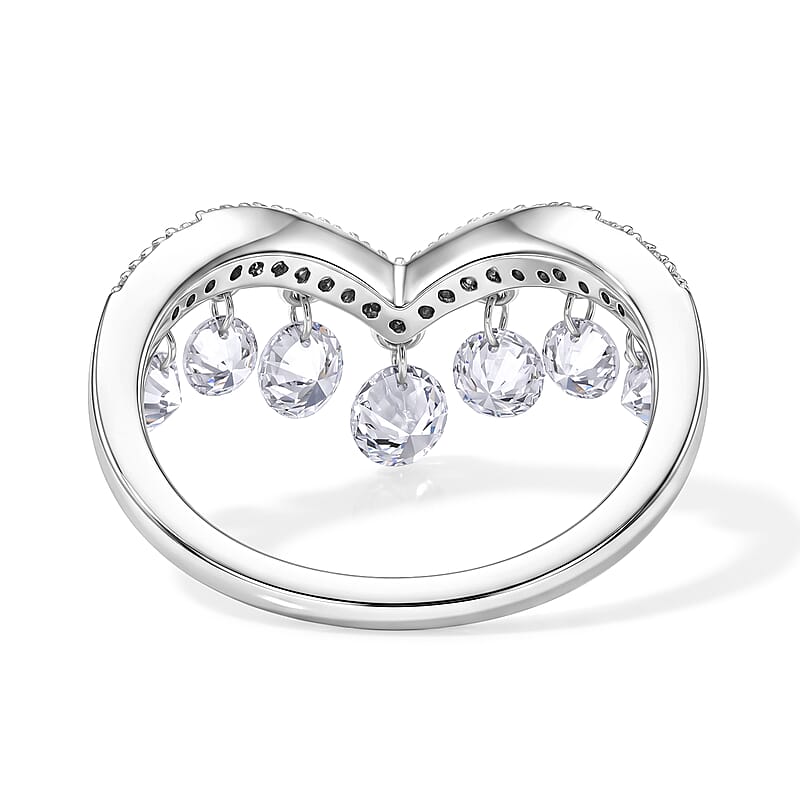 Luxuriant Lab Grown Diamond E-F VS 1.00 ctw Ring in Rhodium Over Sterling Silver (Size 6.0)