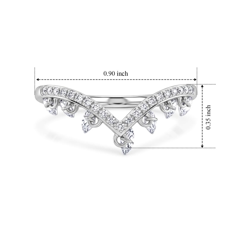 Luxuriant Lab Grown Diamond E-F VS 1.00 ctw A Cascade of Light Ring in Rhodium Over Sterling Silver (Size 6.0)