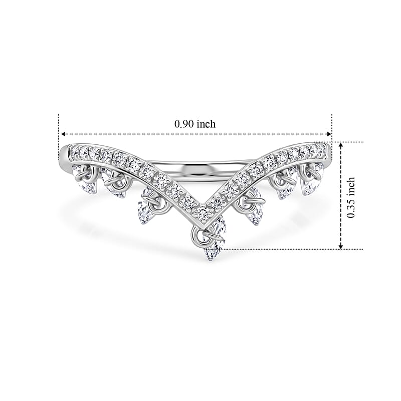 Luxuriant Lab Grown Diamond E-F VS 1.00 ctw Ring in Rhodium Over Sterling Silver (Size 6.0)