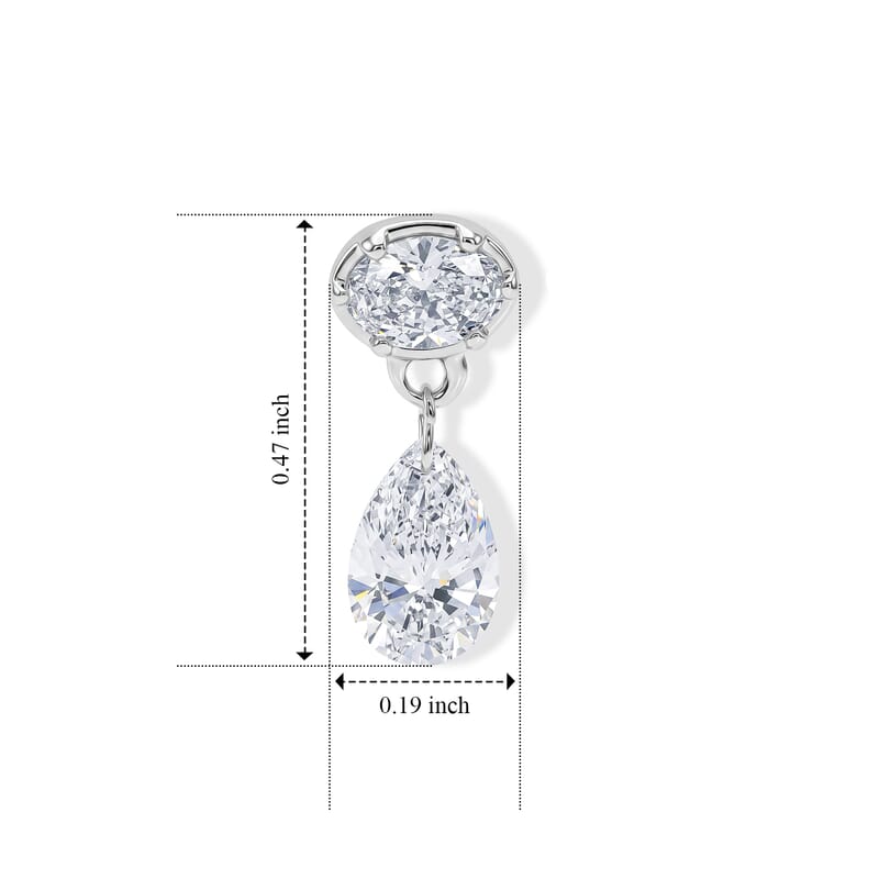Luxuriant Lab Grown Diamond E-F VS 1.00 ctw Falling Stars Earrings in Rhodium Over Sterling Silver