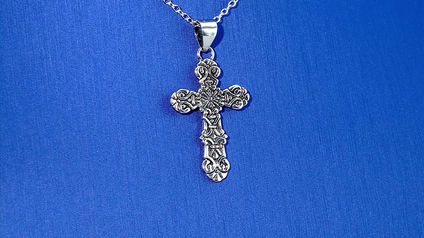 D''Joy Bali Legacy Sterling Silver Cross Pendant without Chain (2.25 g)