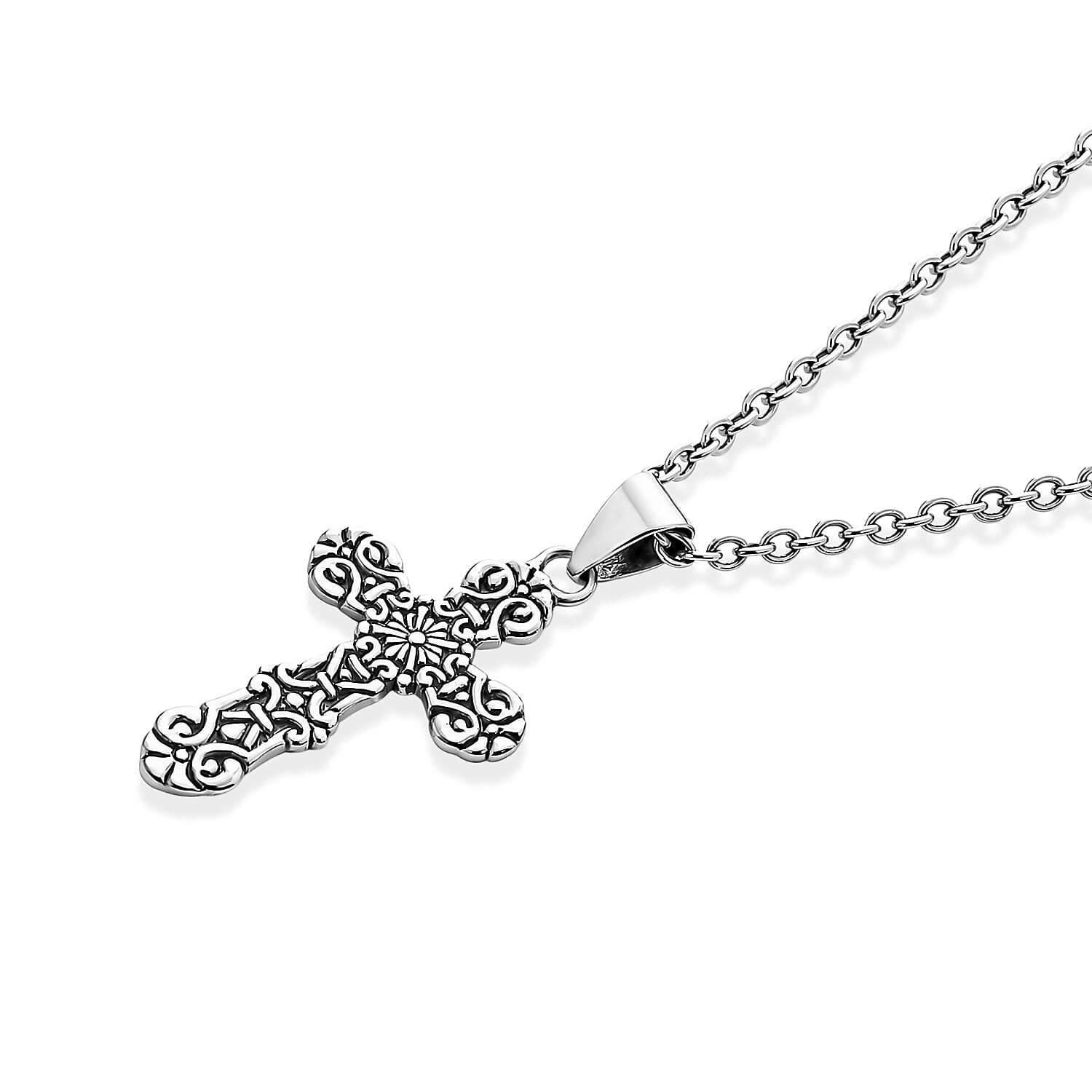 D'Joy Bali Legacy Cross Pendant without Chain in Sterling Silver 2.25 Grams