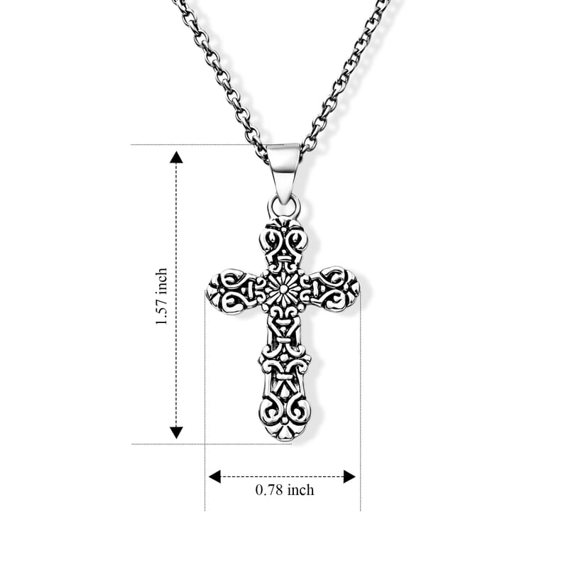 D'Joy Bali Legacy Cross Pendant without Chain in Sterling Silver 2.25 Grams