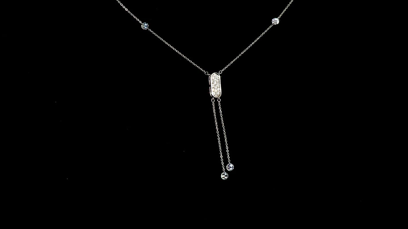 Luxuriant Lab Grown Diamond (E-F, VS) Necklace (20-22 Inches) in Rhodium Over Sterling Silver 2.00 ctw