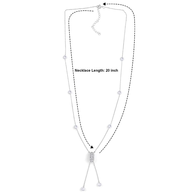 Luxuriant Lab Grown Diamond E-F VS 2.00 ctw Necklace in Rhodium Over Sterling Silver (20-22 Inches)