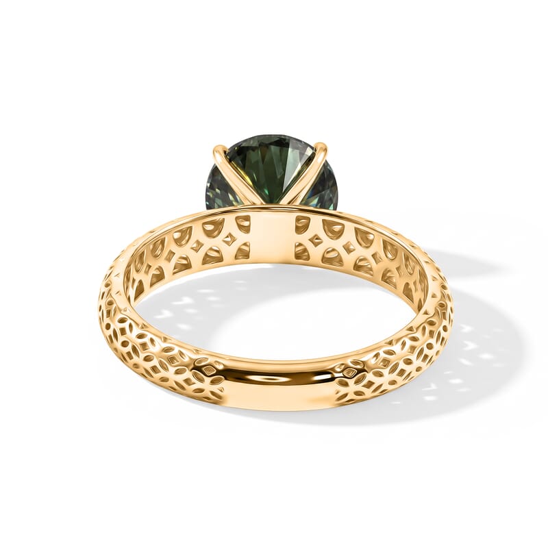 Mirage Collection Green Moissanite 1.85 ctw Ring in 10K Yellow Gold (Size 6.0)