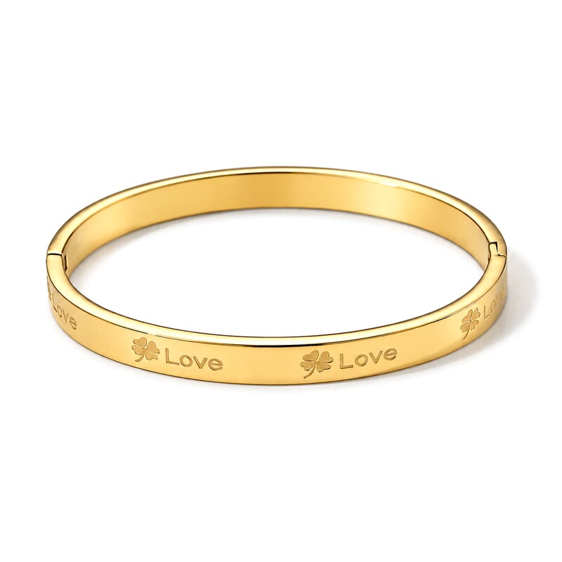 Classic Closed Bangle Bracelet in ION Plated YG Stainless Steel (6.75 In)