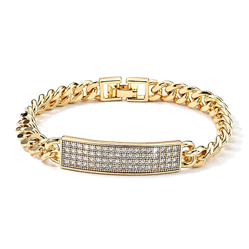 Austrian Crystal Bracelet in Goldtone (7.50 In)