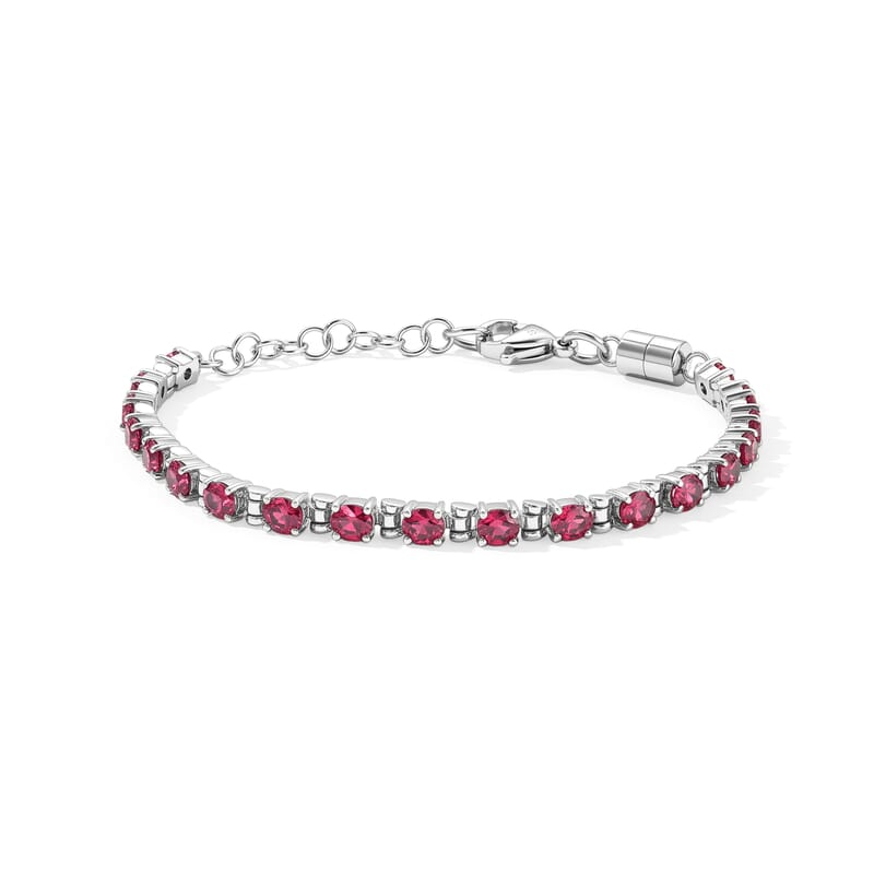 EverTrue Orissa Rose Garnet 4.60 ctw Bracelet in Stainless Steel (7.25 In)